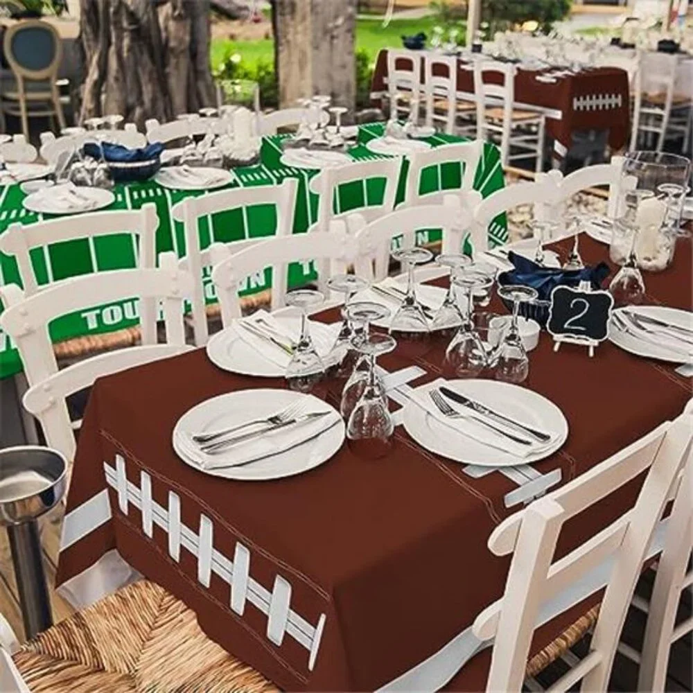 Football Party Decorations Disposable Tablecloth Plastic Touchdown